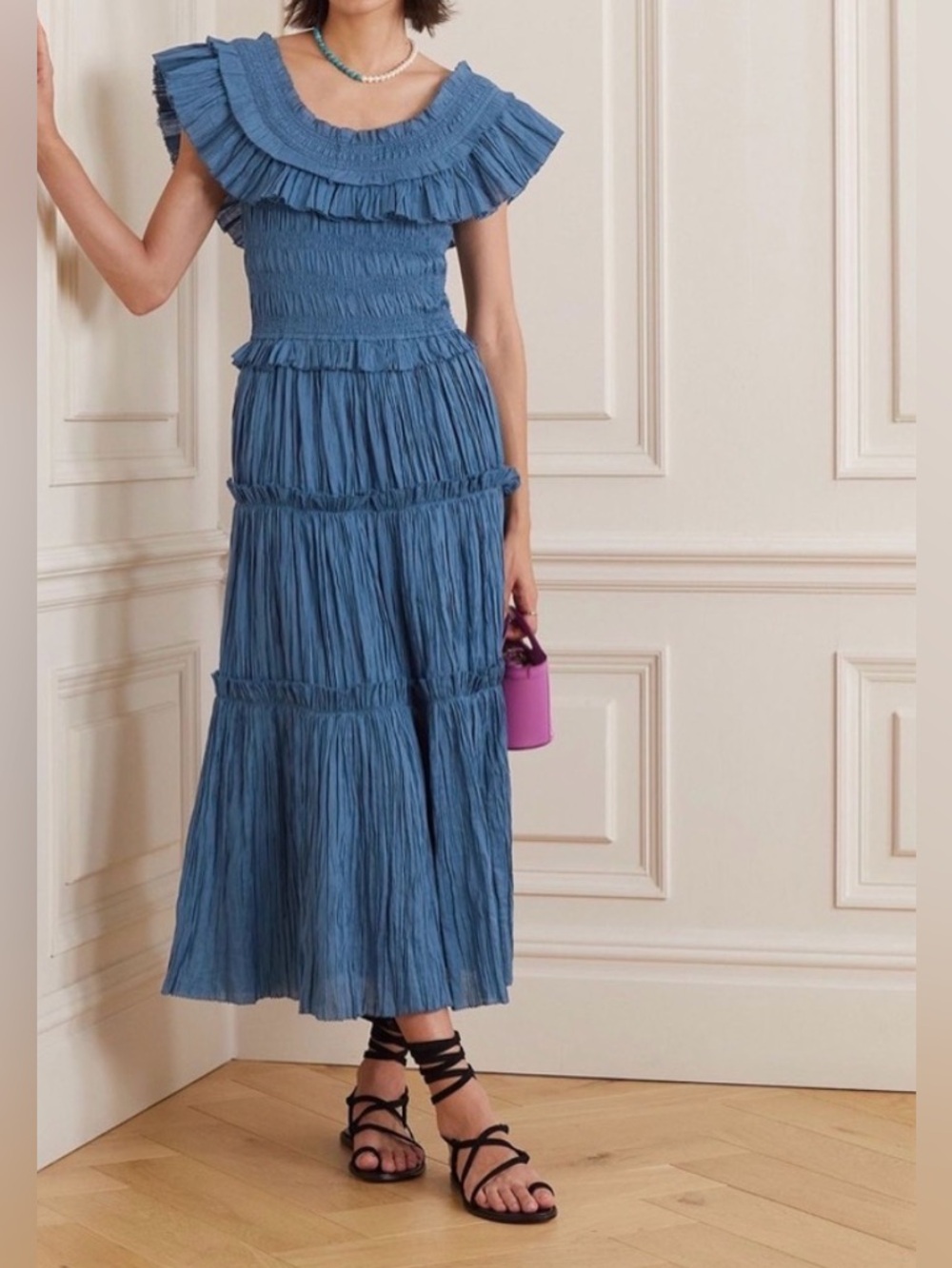 nwt sea new york micah ramie ruffle tiered dress